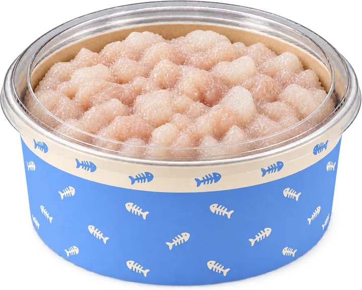 A pack of White Fish raw food for cats
