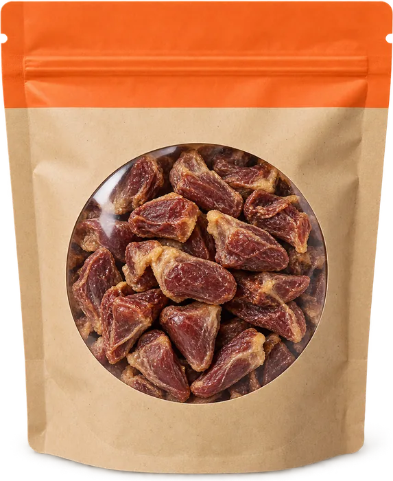 A pouch of dried chicken hearts